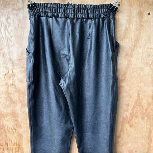 Spanx Leather-Like Jogger Pant Black Faux Leather Pocket High Waist 20283R - Picture 5 of 14